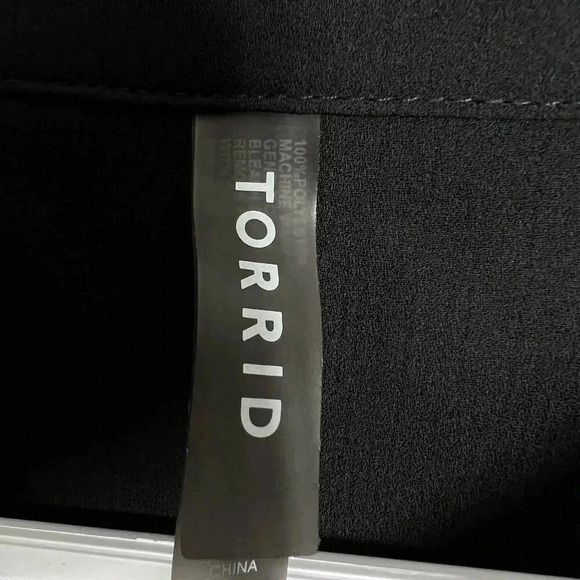 Torrid Womens 5X L Black Button-Up 3/4 Sleeve Maxi Dress Side Slits Whimsigoth - Picture 13 of 16